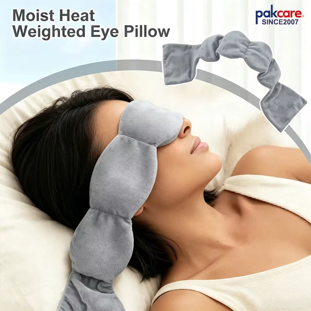 Moist Heat Weighted Eye Pillow Microwavable Hot Cold Therapy Eye Mask for Sinus Relief, Migraine, Puffy Eyes and Relaxation