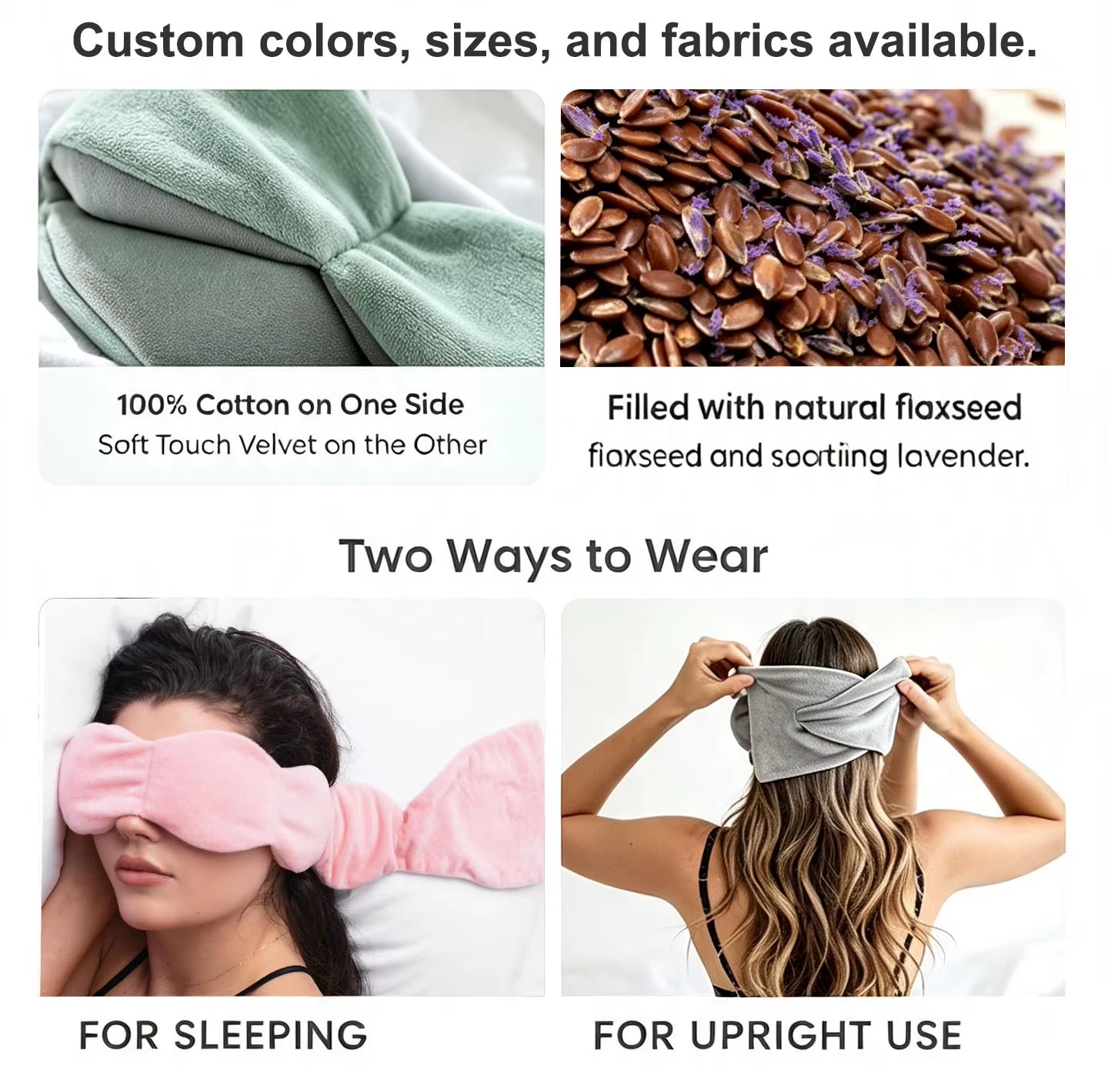 Moist Heat Weighted Eye Pillow Microwavable Hot Cold Therapy Eye Mask for Sinus Relief, Migraine, Puffy Eyes and Relaxation